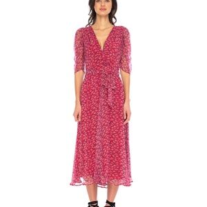 NWT: Anthropologie CABALLERO Lila chiffon wrap dress in peacock medium